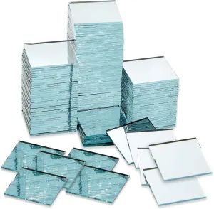 1 Inch Mirror Tiles for Crafts, 120 Pack Small Square Glass for Home Wall Decor, Mosaics - Square Mirror Glass Tiles