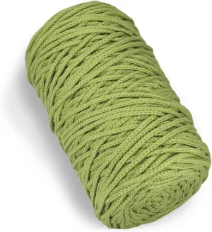 1 PCS 200g Green 100% Cotton Yarn Hollow Knitted Crochet Yarn,164 Yards Fabric Yarn Round Rope Yarn for DIY Handbag Purse Basket Cushion Crochet Bag