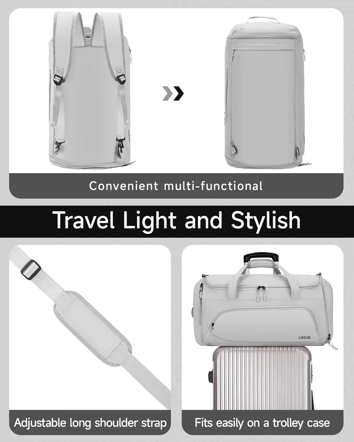 100% Waterproof Travel Garment Duffle Bags Combo Carry On for Women Men, Mens 3 In 1 Convertible Garment Bags for Travel with Shoe Compartment, High Capacity Folding Suit Bag Travel