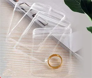 100pcs Clear PVC Transparent Zip Lock Jewelry Bag Dust Proof Airtight Jewelry Pouch Plastic Zipper Bag Self Seal PVC Packing Pouch Organizer Storage Bags for Rings Earrings Bracelet (3.9x5.9in)