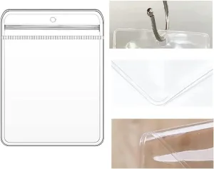 100pcs Clear PVC Transparent Zip Lock Jewelry Bag with Hang Hole Plastic Small Size Dust Proof Airtight Pouch Zipper Bag Self Seal Packing Pouch Organizer Storage Bags for Rings Earrings 2.7x3.9in