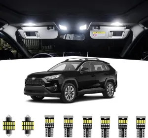 10pcs RAV4 Interior LED Lights Kit Super Bright LED Map Dome Light Bulbs for 2016 2017 2018 2019 2020 2021 Toyota RAV4 all models