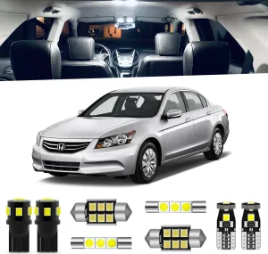 12-Pieces Accord LED Interior Light Kit for Honda Accord 2003 2004 2005 2006 2007 2008 2009 2010 2011 2012 White 6000K Interior LED Lighting Package   License Plate Lights, Install Tool