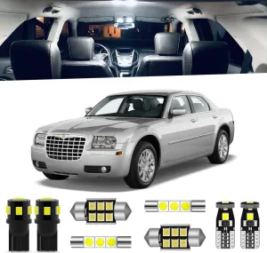 12-Pieces White LED Interior Lights Kit for Chrysler 300 300C 2005 2006 2007 2008 2009 2010 Interior 6000K LED Lighting Package   License Plate Lights, Install Tool
