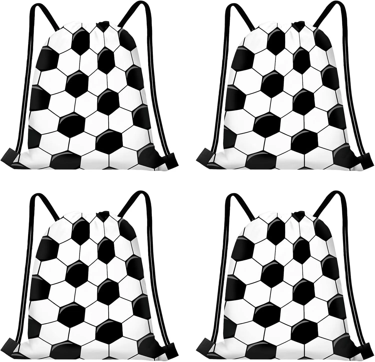 16 Pieces Soccer Gift Bags Soccer Drawstring String Bag Sports Backpack Ball Drawstring Party Favor Bags for Sports Storage Party Decorations