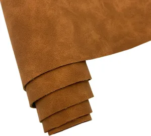 16" x 54" Faux Suede PU Leather Fabric for Crafts, Vintage Vegan Leatherette Fabric for Home Upholstery Handbags Purse DIY Repair Projects-Brown