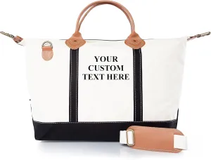 18 oz Canvas Weekender Bag for Women - Duffel Bag For Traveling - Duffle Carry on Bag For Overnight Trip