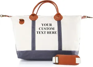 18 oz Canvas Weekender Bag for Women - Duffel Bag For Traveling - Duffle Carry on Bag For Overnight Trip