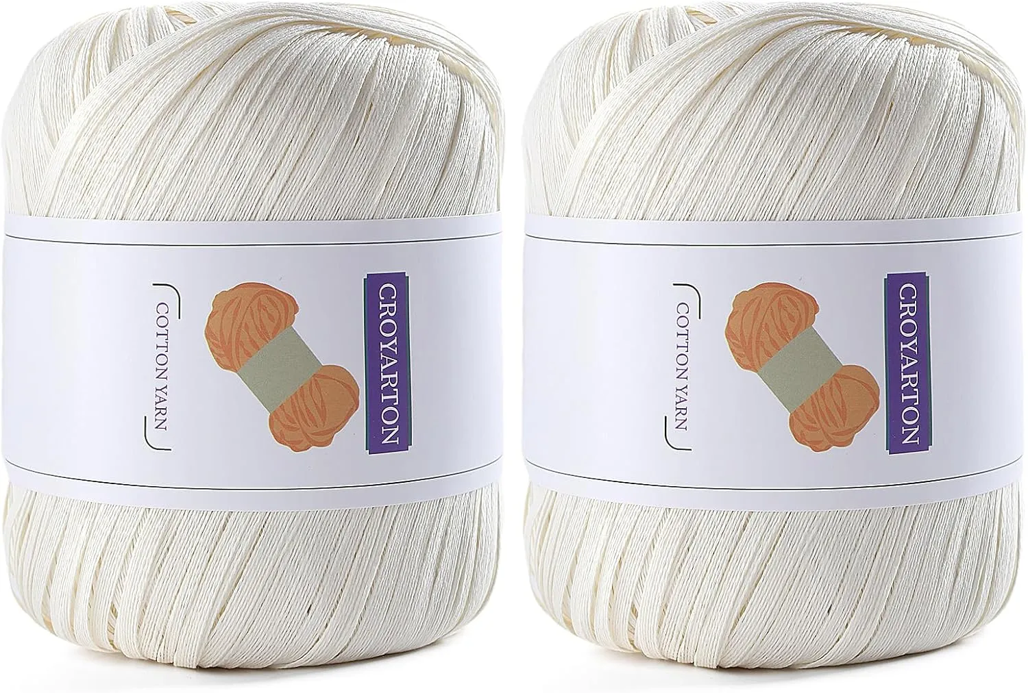 2 Pack Raffia Yarn for Crochet, Soft Cotton Yarn for Crocheting Summer Beach Bag/Hat, 228 Yards/3.52 Ounce Ribbon Paper Yarn for Beginners DIY Hand Knitting Handbag (Milky White)