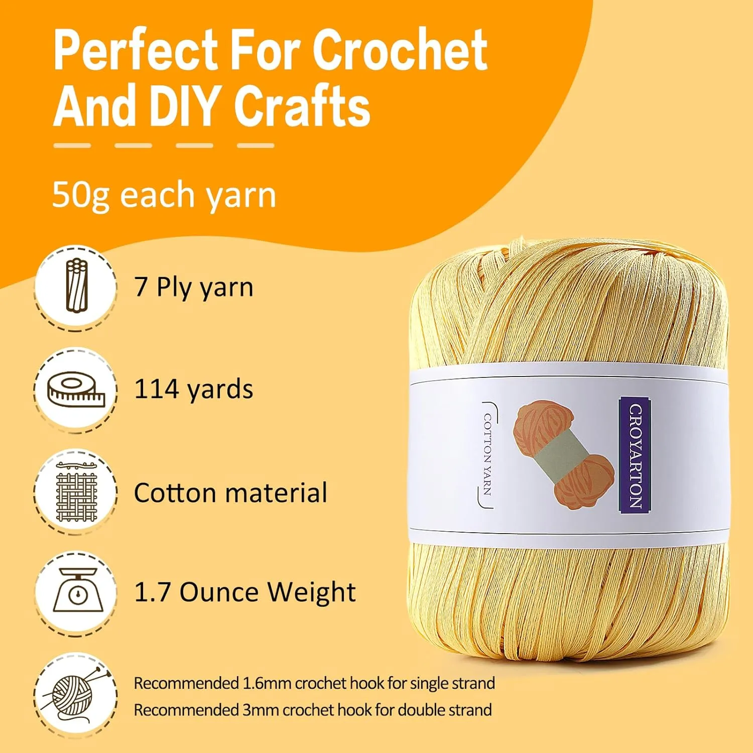 2 Pack Raffia Yarn for Crochet, Soft Cotton Yarn for Crocheting Summer Beach Bag/Hat, 228 Yards/3.52 Ounce Ribbon Paper Yarn for Beginners DIY Hand Knitting Handbag (Milky White)