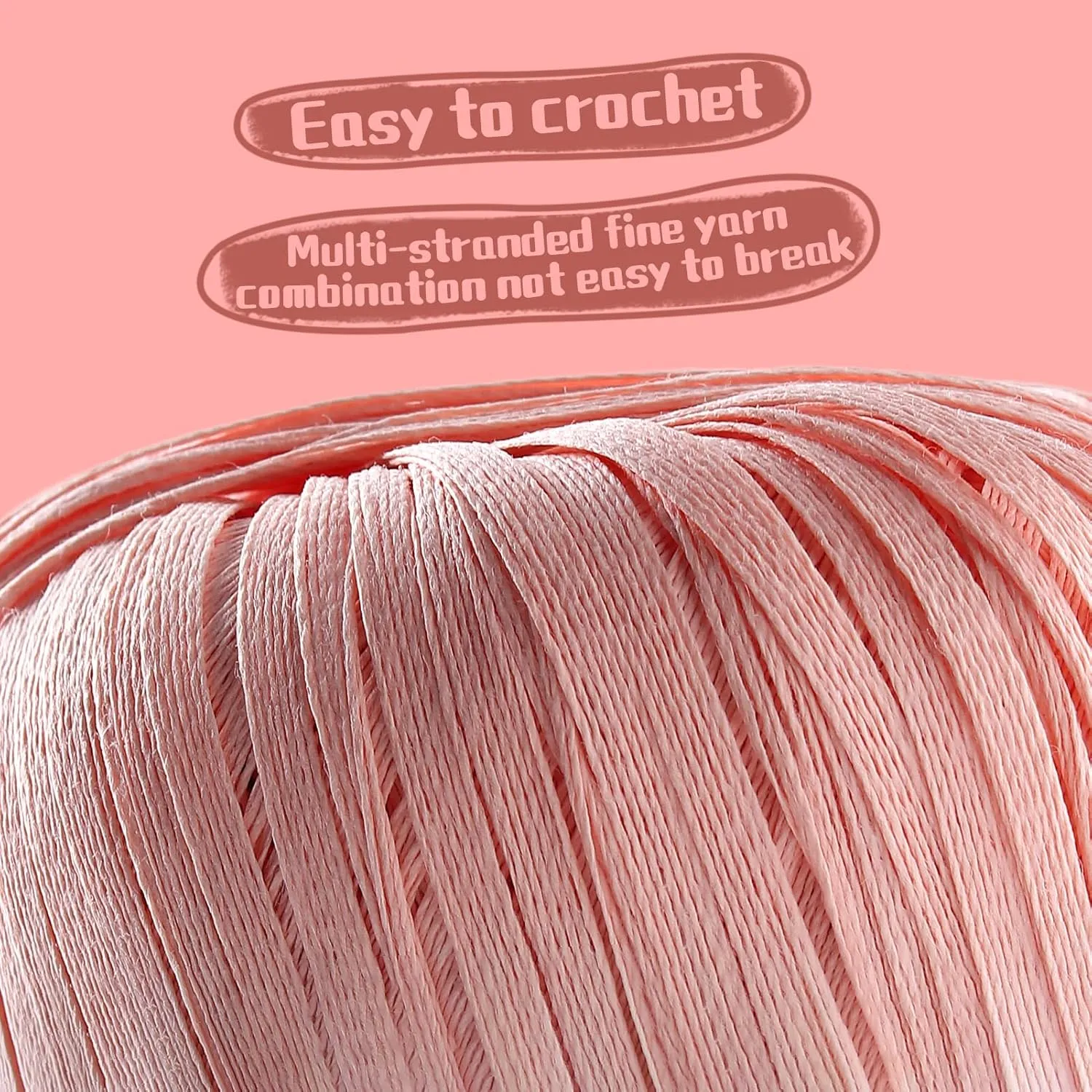 2 Pack Raffia Yarn for Crochet, Soft Cotton Yarn for Crocheting Summer Beach Bag/Hat, 228 Yards/3.52 Ounce Ribbon Paper Yarn for Beginners DIY Hand Knitting Handbag (Milky White)