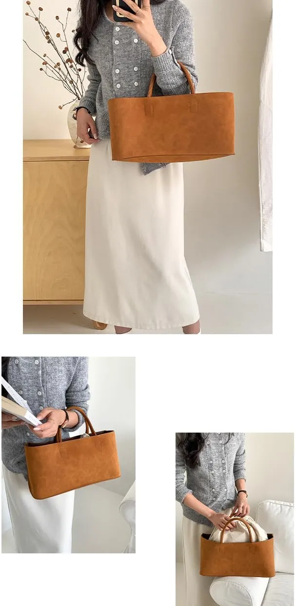 2 Pcs Trendy Suede Crescent Underarm Shoulder Bag Women Slouchy Satchels Crossbody Purse Top-handle Travel Tote Handbag