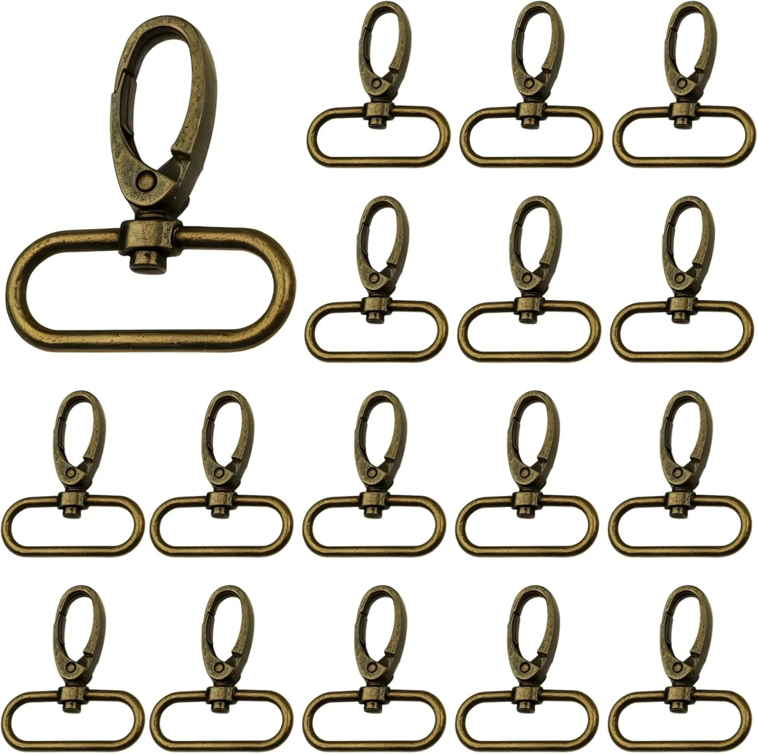 20 Pcs Antique Lobster Clasps, 2 inch Large Bronze Swivel Snap Hook Clips for 1-inch Straps, Heavy Duty Zinc Alloy Trigger Clips for Purse Straps, Backpack, Keychain, Luggage Replacement