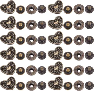 20 Sets Cartoon Snap Button Black Purses Men's Black Suits Leather Purses Metal Press Button Fabric Snaps and Fasteners Kit Brass Fasteners Bronze Wallet Buckle Fasteners Man Mix