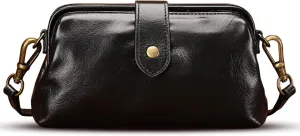 2023 New Premium Leather Retro Handmade Bag, Unique Opening Design Premium Leather Doctor Bag, Travel Shoulder Bag for Women