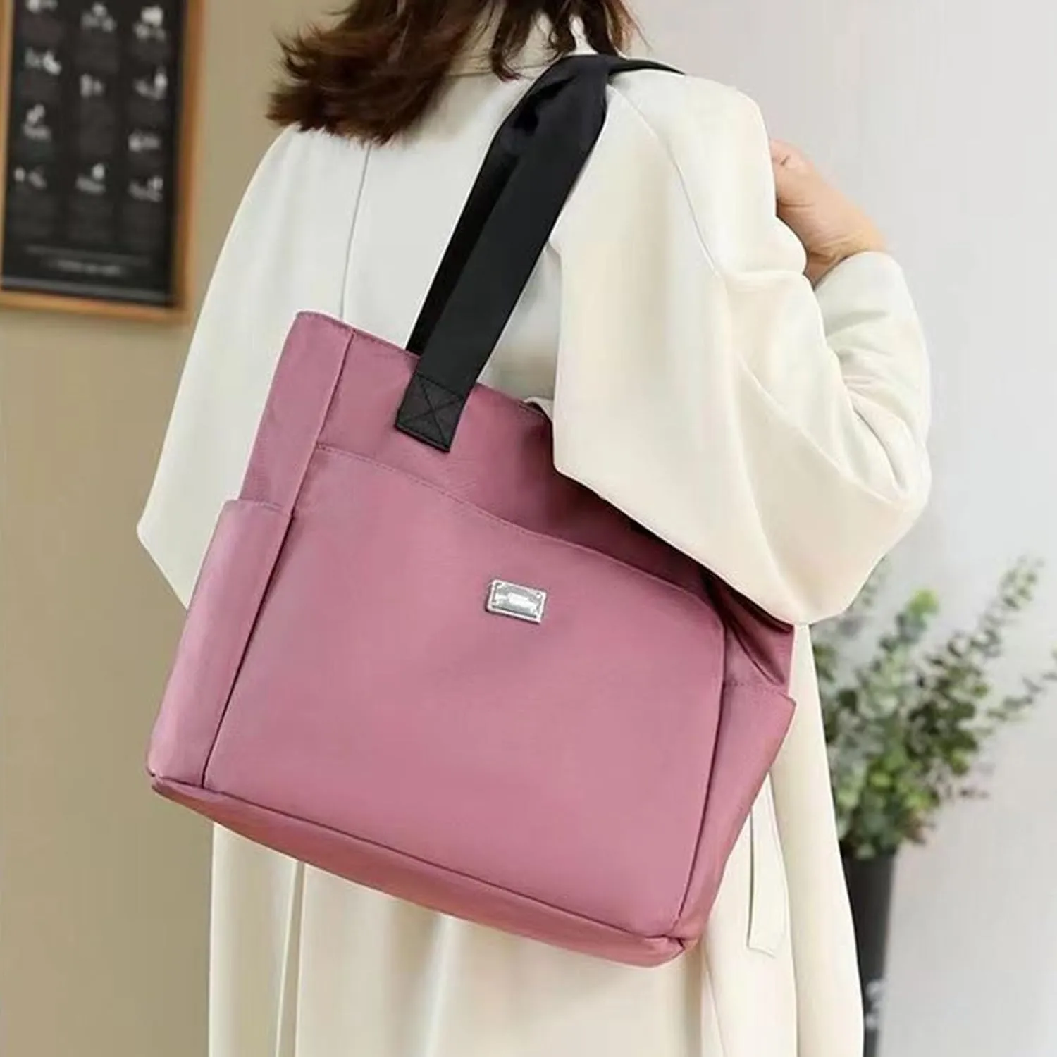 2025 Fashion Women Tote Shoulder Bag, Multi Pockets, Large Capacity, Nylon Shoulder Bag, Beach Bags Crossbody Bags