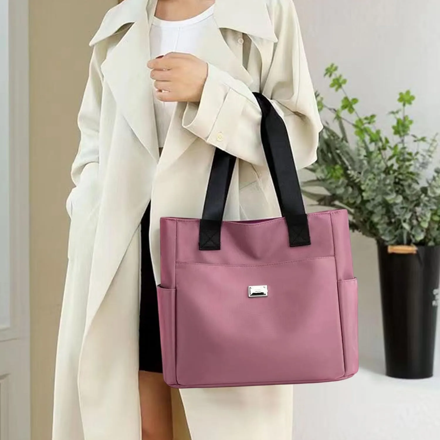 2025 Fashion Women Tote Shoulder Bag, Multi Pockets, Large Capacity, Nylon Shoulder Bag, Beach Bags Crossbody Bags
