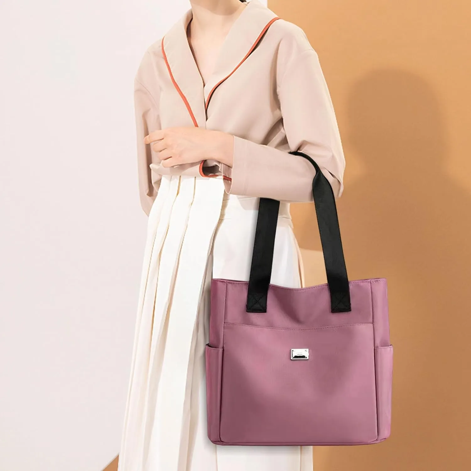 2025 Fashion Women Tote Shoulder Bag, Multi Pockets, Large Capacity, Nylon Shoulder Bag, Beach Bags Crossbody Bags