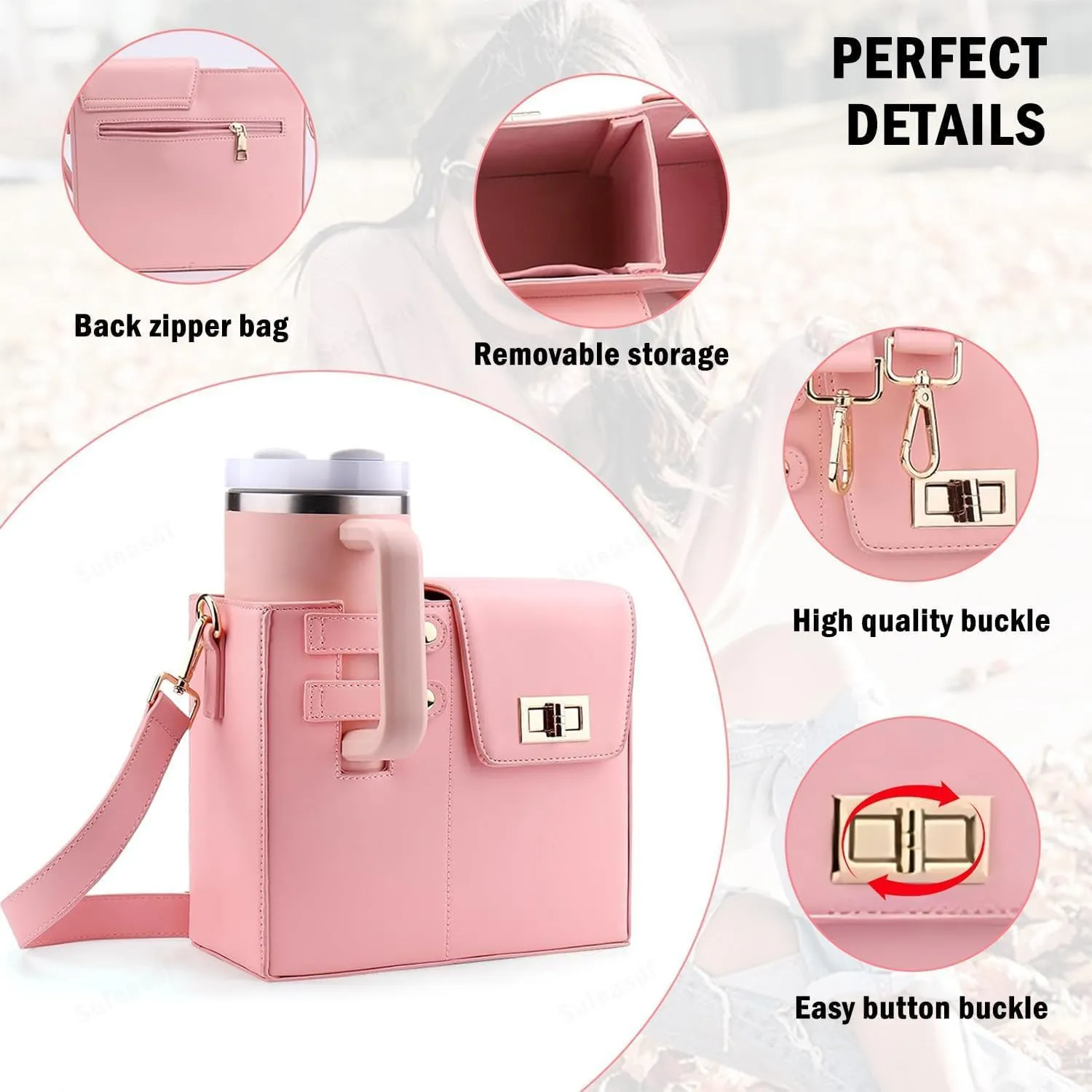 2025 New Stanley Cup Holder Crossbody Water Cup Storage Bag Purse Purses with Cups Holdes Stanley Cups Purses Holder 40 oz