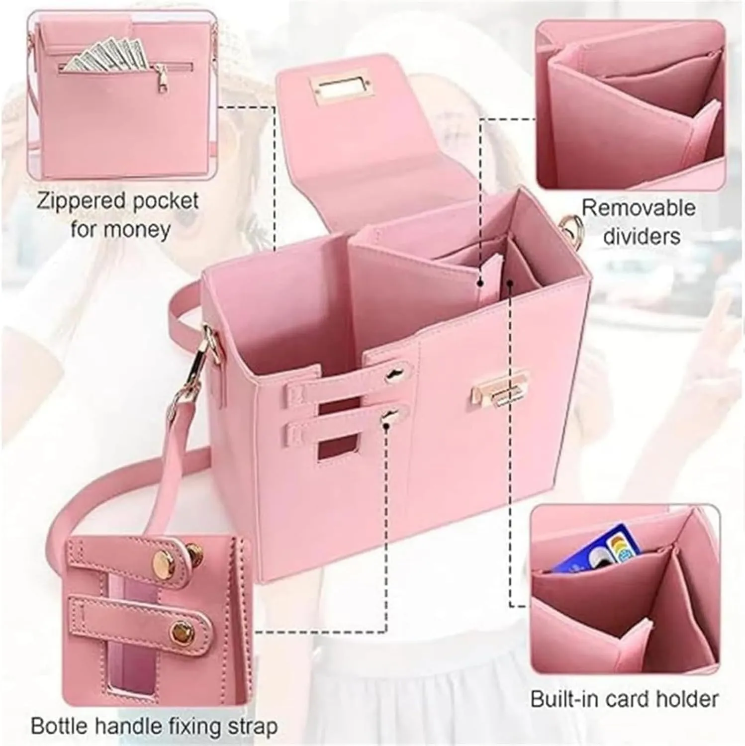 2025 New Stanley Cup Holder Crossbody Water Cup Storage Bag Purse Purses with Cups Holdes Stanley Cups Purses Holder 40 oz