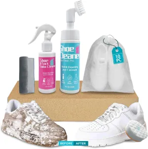 2025 Water-free Shoe Cleaner Kit for Sneakers, Shoe Cleaning Kit with 7Oz Sneaker Cleaning & 4.2Oz Shoe Sock Odor-fighting & 10Pcs Shoe Bags & Microfiber Towel & Cleaning Sponge for Suede, Boot,Canvas