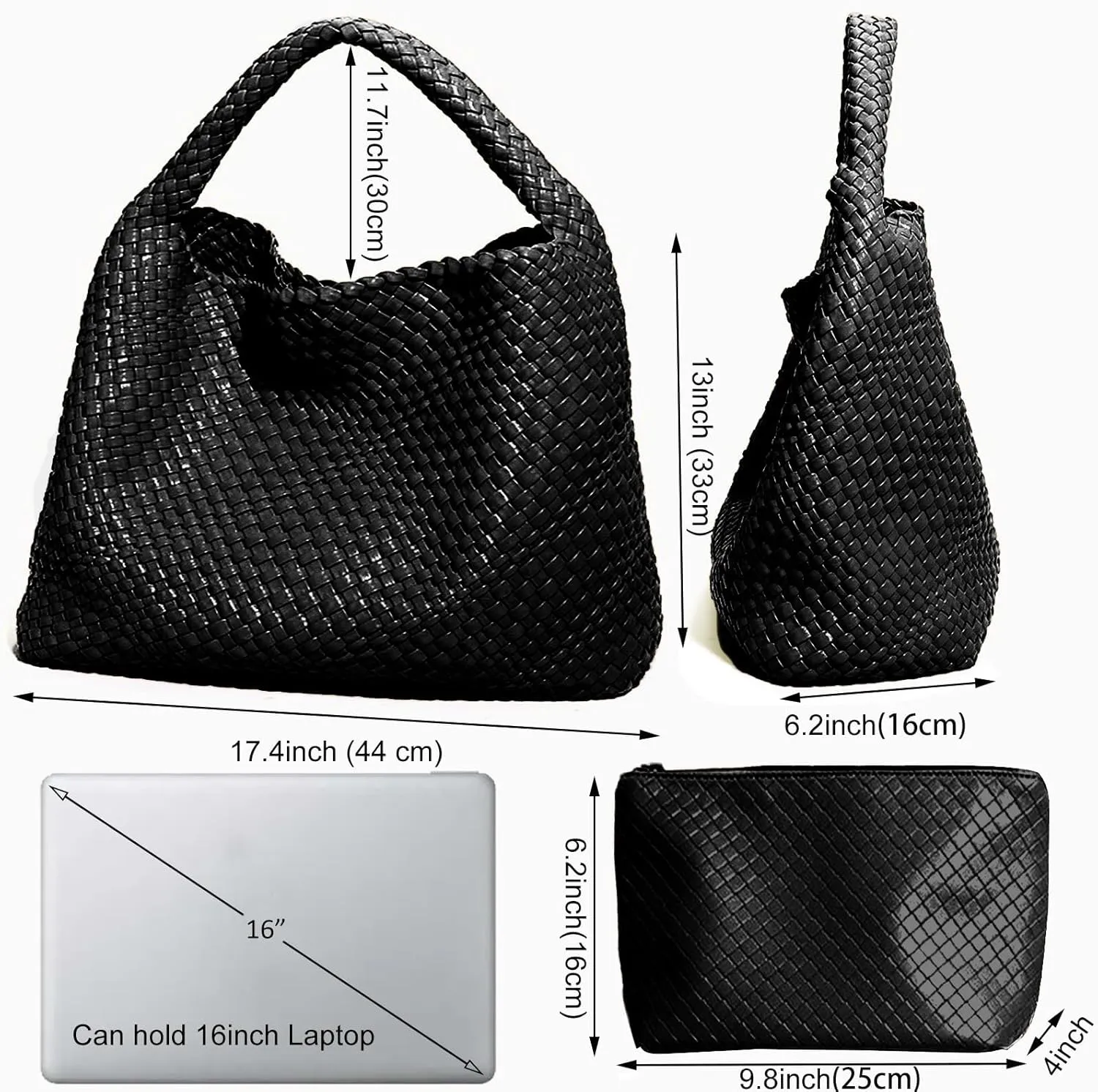 2025 Woven Tote Bag for Women, Extra Large Fashion Shoulder Hobo Bags, Leather Woven Beach Bag, Work Purses for Women