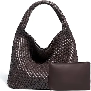 2025 Woven Tote Bag for Women, Extra Large Fashion Shoulder Hobo Bags, Leather Woven Beach Bag, Work Purses for Women