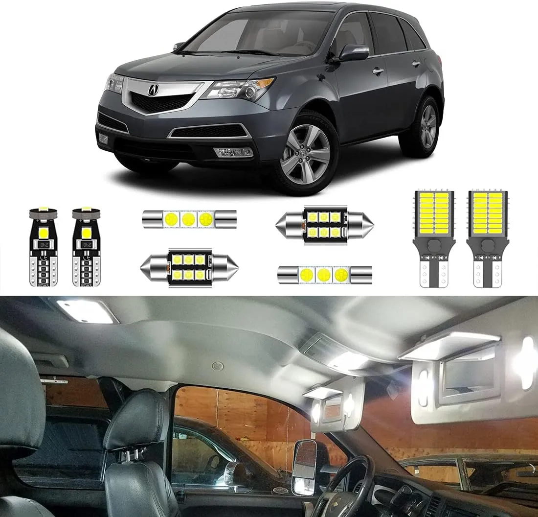 21PCS Super Bright White LED Interior Light Kit Package for Acura MDX 2001 2002 2003 2004 2005 2006 2007 2008 2009 2010 2011 2012 2013   License Plate Lights and Install Tool