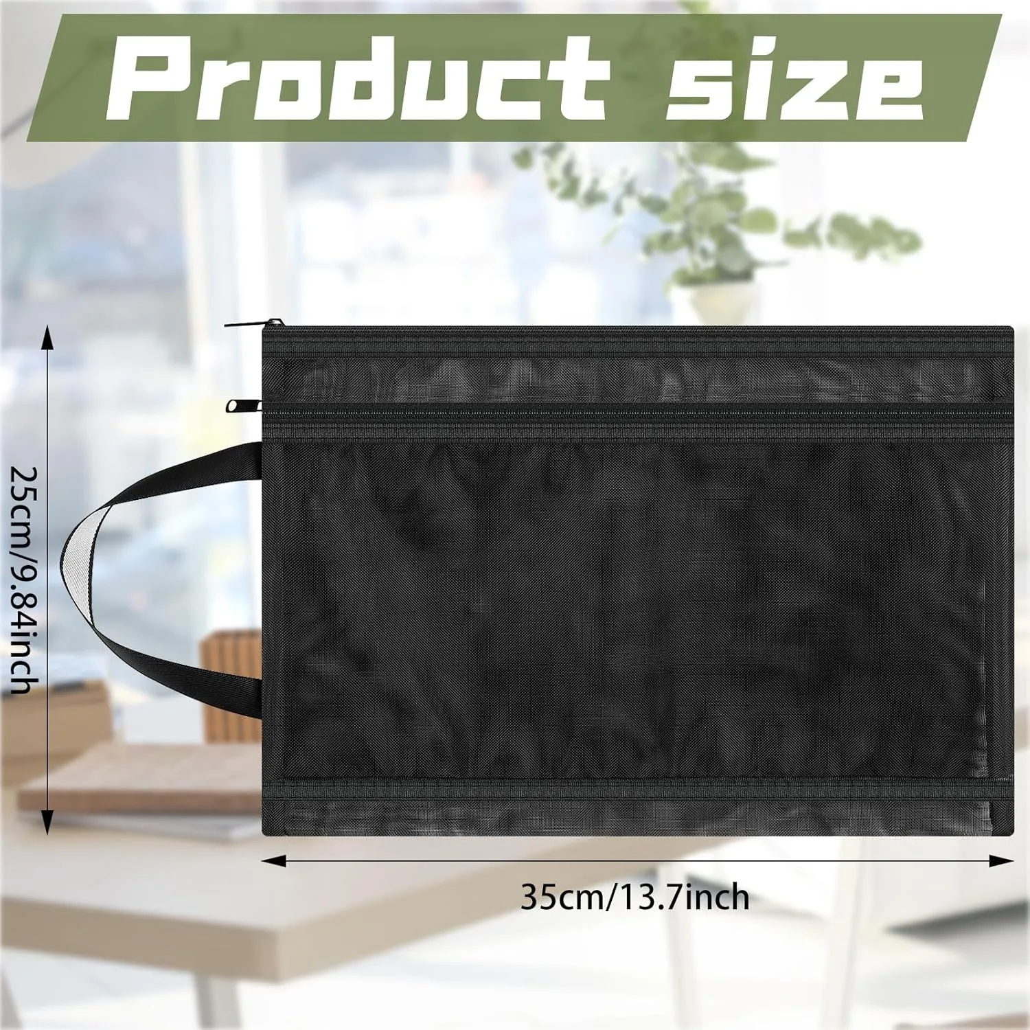 24 Pcs Mesh Zipper Pouch Bags Zipper Pouch with Handle Portable Double Layer Nylon Pouch A4 Toy Document Organizer Clearly Visible Nylon Bag for Toy Office Travel Organization