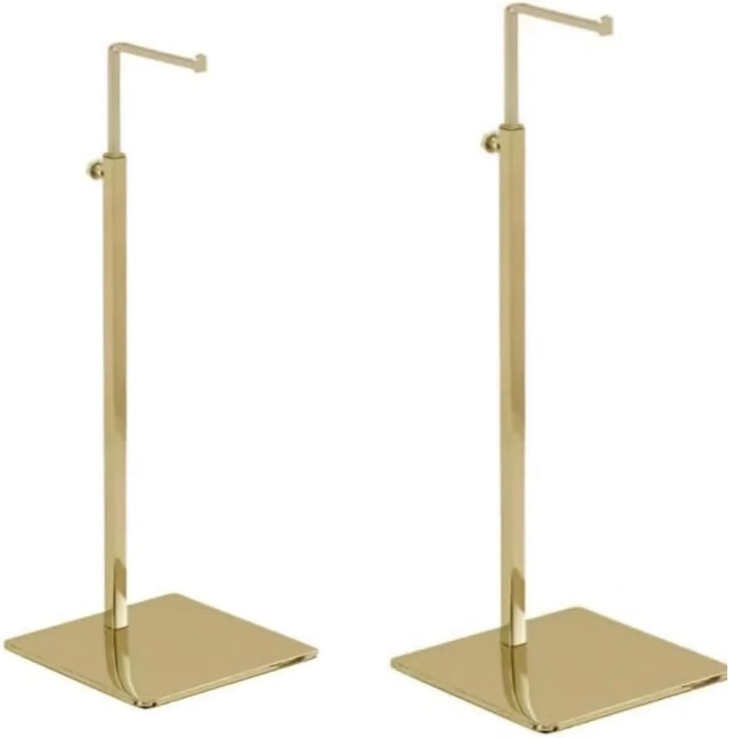 2pack Titanium Gold Handbag Display Stands, Bag Hanging Hook Display Stand, Adjustable Bag Display Rack (single hook-7type golden)
