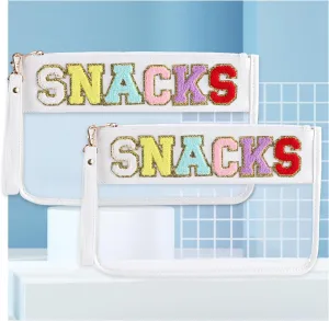 2Pcs Snack Bags,Snack Bags for Travel,Snack Bag for Letter Flat Pouch, Snack Bags for Kids Small Snack Bag
