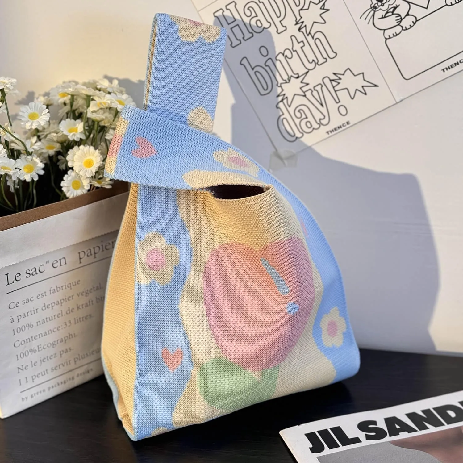 3 Pieces Women's Pocket Handbags Cute Knot Cufflinks Tote Bag, Suitable for all occasions