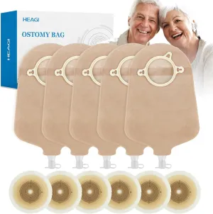 30 PCS Urostomy Bag, Two Piece Ostomy Supplies for Colostomy Ileostomy Stoma Care, Urostomy Supplies, Max Cut 45mm (20 X Colostomy Bags  10 X Skin Barrier）