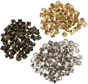 300Pcs Square Rivets Nailheads for Colors Antique Durable Versatile for DIY Clothing Bags and Shoes