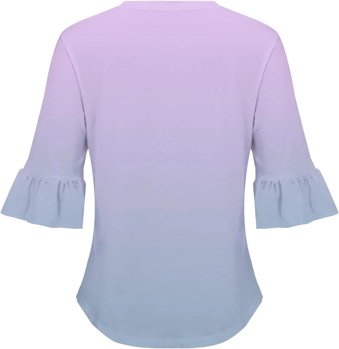 3/4 Sleeve Tops for Women Casual Ruffle V Neck T Shirts Three Quarter Length Work Blouses Dressy Tunic Tops