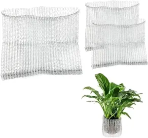 3Pcs Root Guard Gopher Baskets 15 Gallon, Vole Wire Baskets Stainless Knitted Mesh Bags for Plants, Trees, Flowers Protection
