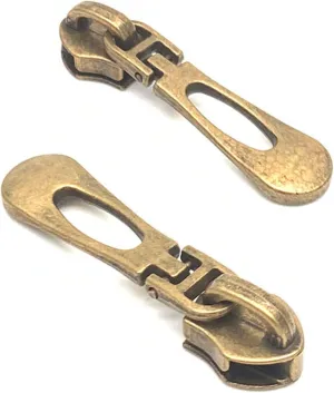 #5 Zipper Pulls Antique Bronze Metal Zipper Pull Bulk Nylon Coil Brass Zipper Slider Zipper Head for Purse Bag Making Craft RuiDaTeng 25pcs