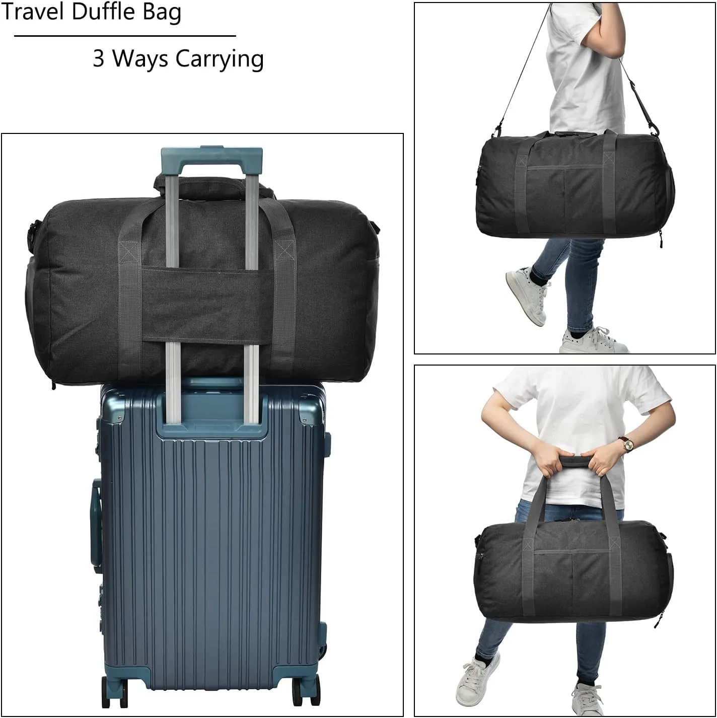 50L Duffle Bag Women for Traveling with Shoe Compartment,Hospital Bags for Labor and Delivery,Overnight Bags for Women