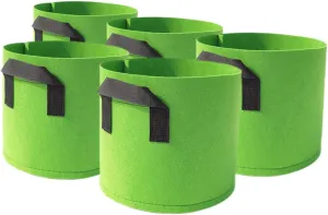 5Pcs Thickened Non Woven Vegetable Grow Bags for Plants Durable Felt Plant Containers for Gardening Promotes Healthy Root Formation