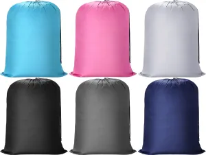 6 Pcs 43 x 55 Inch Extra Large Laundry Bag Washable Travel Laundry Bags with Drawstring Lock Closure Heavy Duty for Dirty Clothes Camping Tent Blankets Yarn Fabric Storage, Assorted Colors