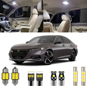 6 Piece 6000K White Accord Interior LED Light Kit Package Replacement for Honda Accord 2018 2019 2020 2021 2022, with Placement Diagram and Install Tool
