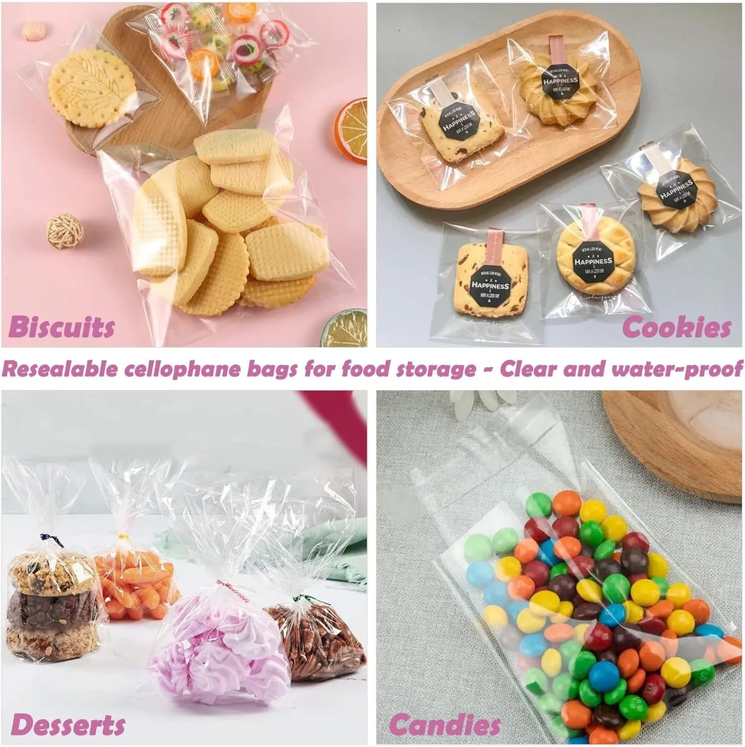 6” x 9” Resealable Cellophane Bags 2000 pcs Small Self Sealing Clear Bags for Packaging Products Self-adhesive Cello Bag for Jewelry, Cards, Photos, Envelopes, Gifts, Bakery, Candies and Products