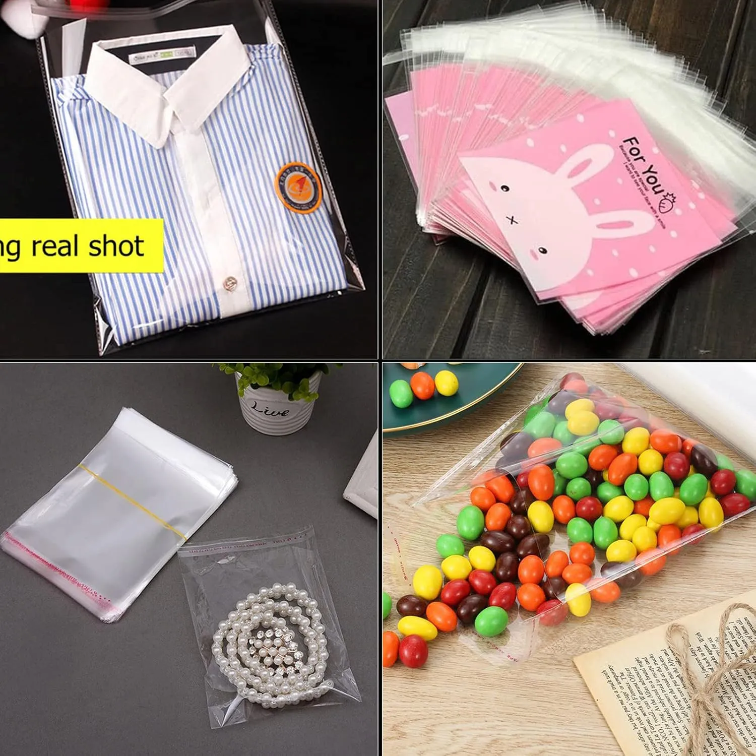 6” x 9” Resealable Cellophane Bags 2000 pcs Small Self Sealing Clear Bags for Packaging Products Self-adhesive Cello Bag for Jewelry, Cards, Photos, Envelopes, Gifts, Bakery, Candies and Products