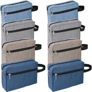 8 Pack Travel Toiletry Bag, Water Resistant Shaving Bag Travel Bag Large Capacity Cosmetic Bag for Men Portable Storage Bags for Women Makeup Pouch Organizer for Toiletries,4 Colors