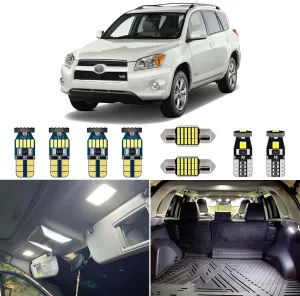 8 Piece White LED Interior Light Kit for Toyota RAV4 2006 2007 2008 2009 2010 2011 2012 Super Bright 6000K Interior LED Lights Bulb Package   Install Tool