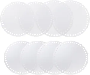 8pcs Clear Acrylic Round Circle Acrylic Disks Basket Bottom Front Back Panel Board Shaper with Holes for Making Crochet Bag DIY Projects Arts and Craft