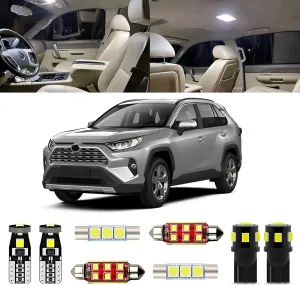 8pcs Super bright White 6000K LED Interior Light Kit for Toyota RAV4 2016 2017 2018 2019 2020 2021 2022 Interior LED Lighting Kit   License Plate Light, Installation Tool