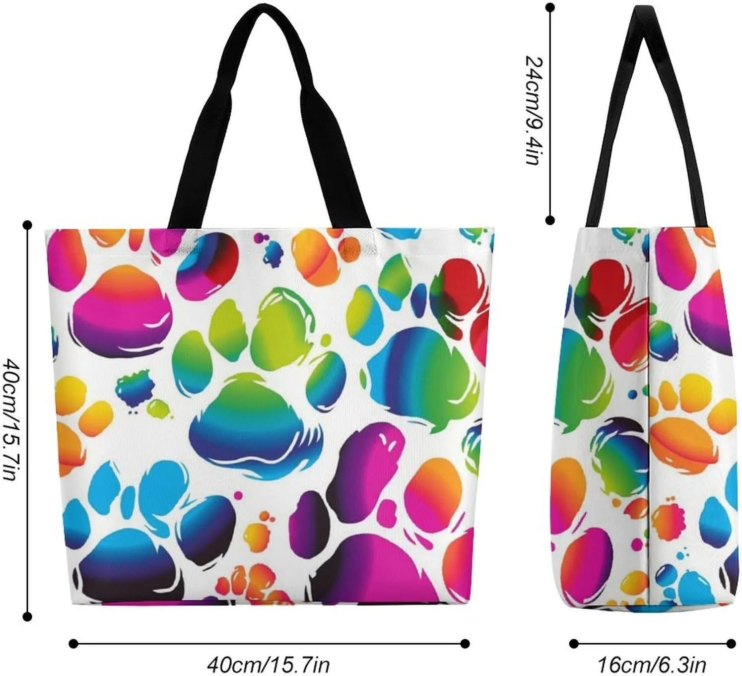 A Full Pizza Tote Bags, Reusable Grocery Bags, Large Shopping Bag, Shoulder Bag for Women