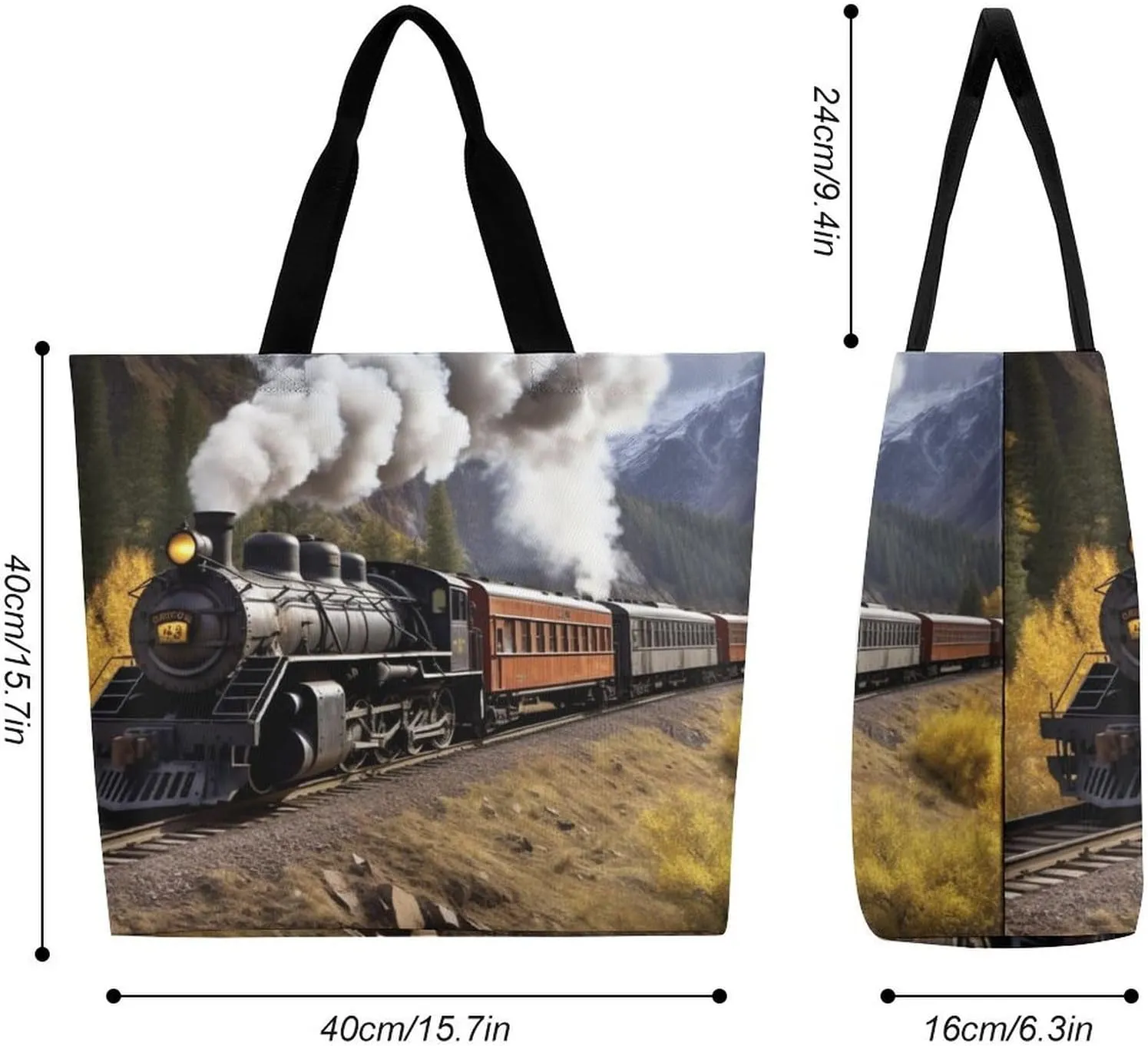 A Full Pizza Tote Bags, Reusable Grocery Bags, Large Shopping Bag, Shoulder Bag for Women