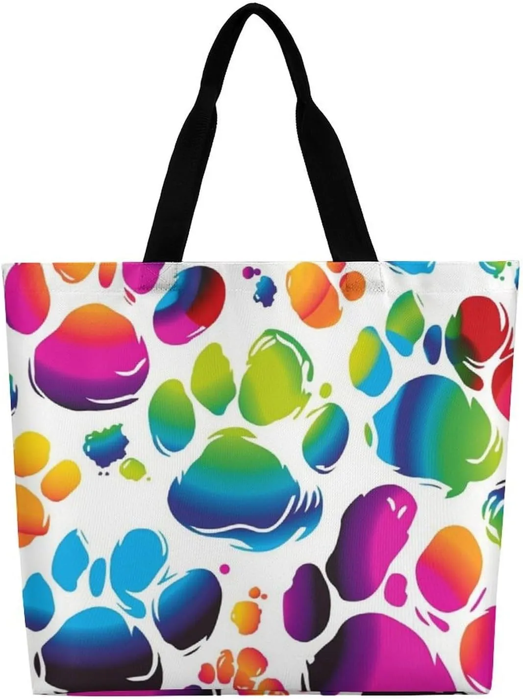 A Full Pizza Tote Bags, Reusable Grocery Bags, Large Shopping Bag, Shoulder Bag for Women